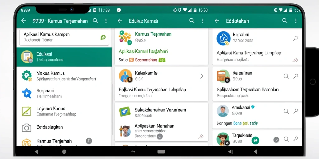 Antarmuka aplikasi 9939 dengan fitur terjemahan yang user-friendly.