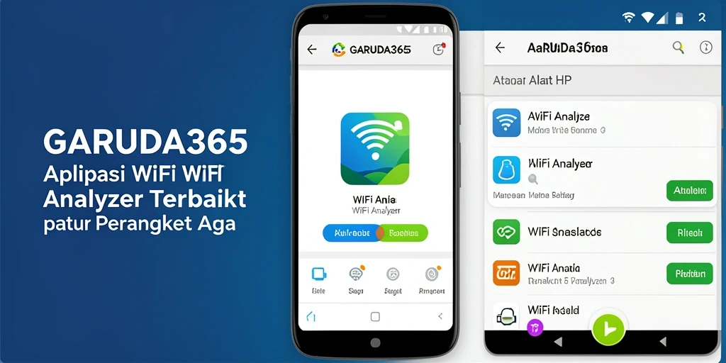 Tampilan antarmuka GARUDA365 menunjukkan analisis jaringan WiFi secara lengkap.