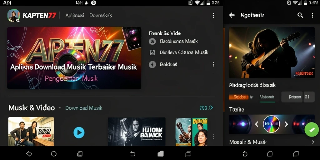 Tampilan antarmuka KAPTEN77 yang memudahkan pengguna mengunduh musik.