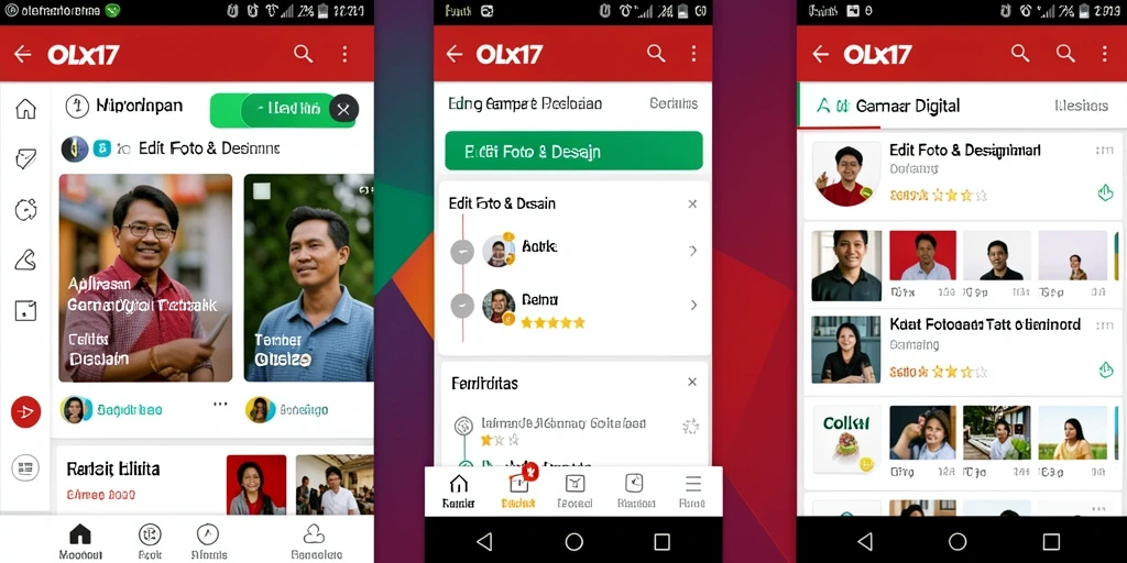 Antarmuka OLX17 menampilkan berbagai alat dan efek untuk Gambar Digital.