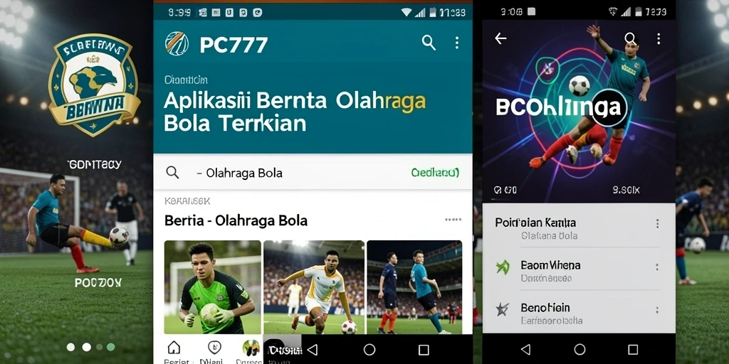 Antarmuka PC777 yang modern dan informatif untuk berita bola.