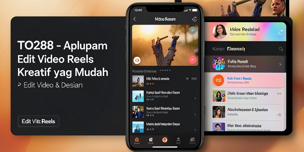 Tampilan antarmuka TO288 untuk editing video reels yang menarik.