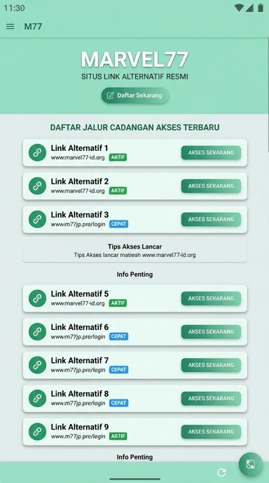 Link Alternatif Marvel77 untuk Pengguna Android Indonesia